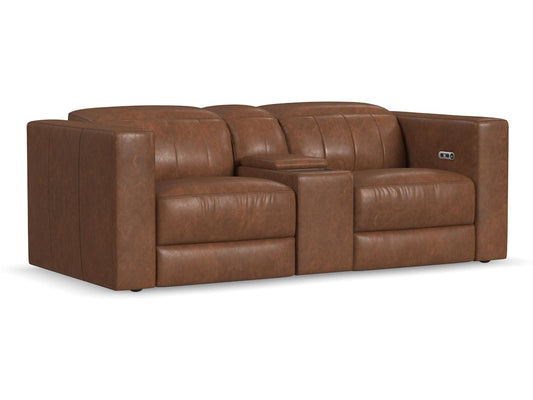 Austin Power Reclining Loveseat with Console and Power Headrests