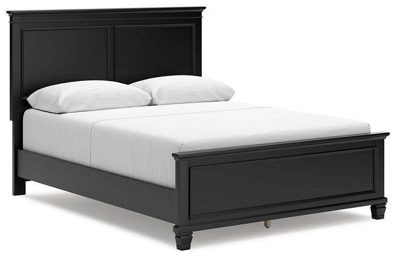 Lanolee Queen Panel Bed with Mirrored Dresser