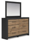 Vertani Queen Panel Bed with Mirrored Dresser, Chest and 2 Nightstands