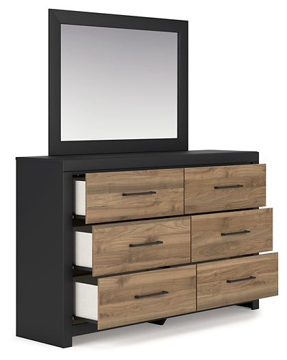 Vertani Queen Panel Bed with Mirrored Dresser, Chest and 2 Nightstands