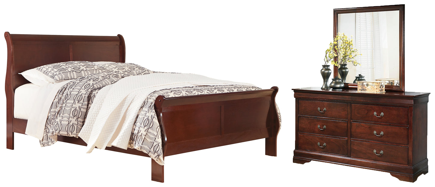 Alisdair  Sleigh Bed With Mirrored Dresser