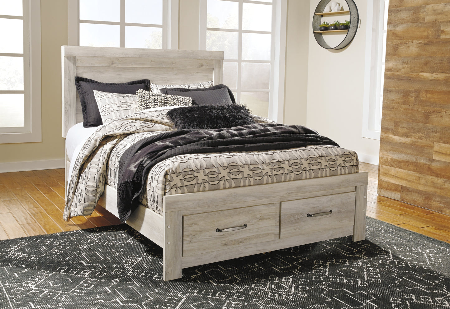 Bellaby  Platform Bed With 2 Storage Drawers With Mirrored Dresser