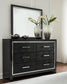 Kaydell King Panel Bed with Storage with Mirrored Dresser and Chest