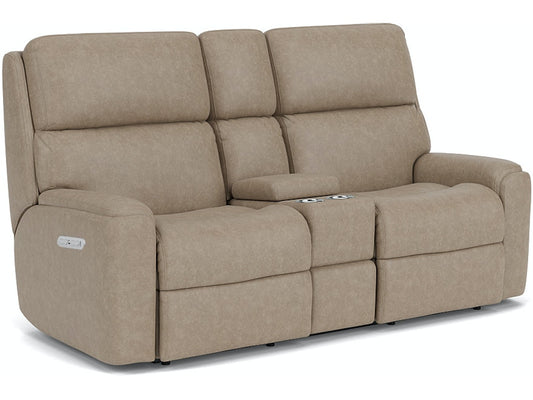 Rio Power Reclining Loveseat with Console and Power Headrests