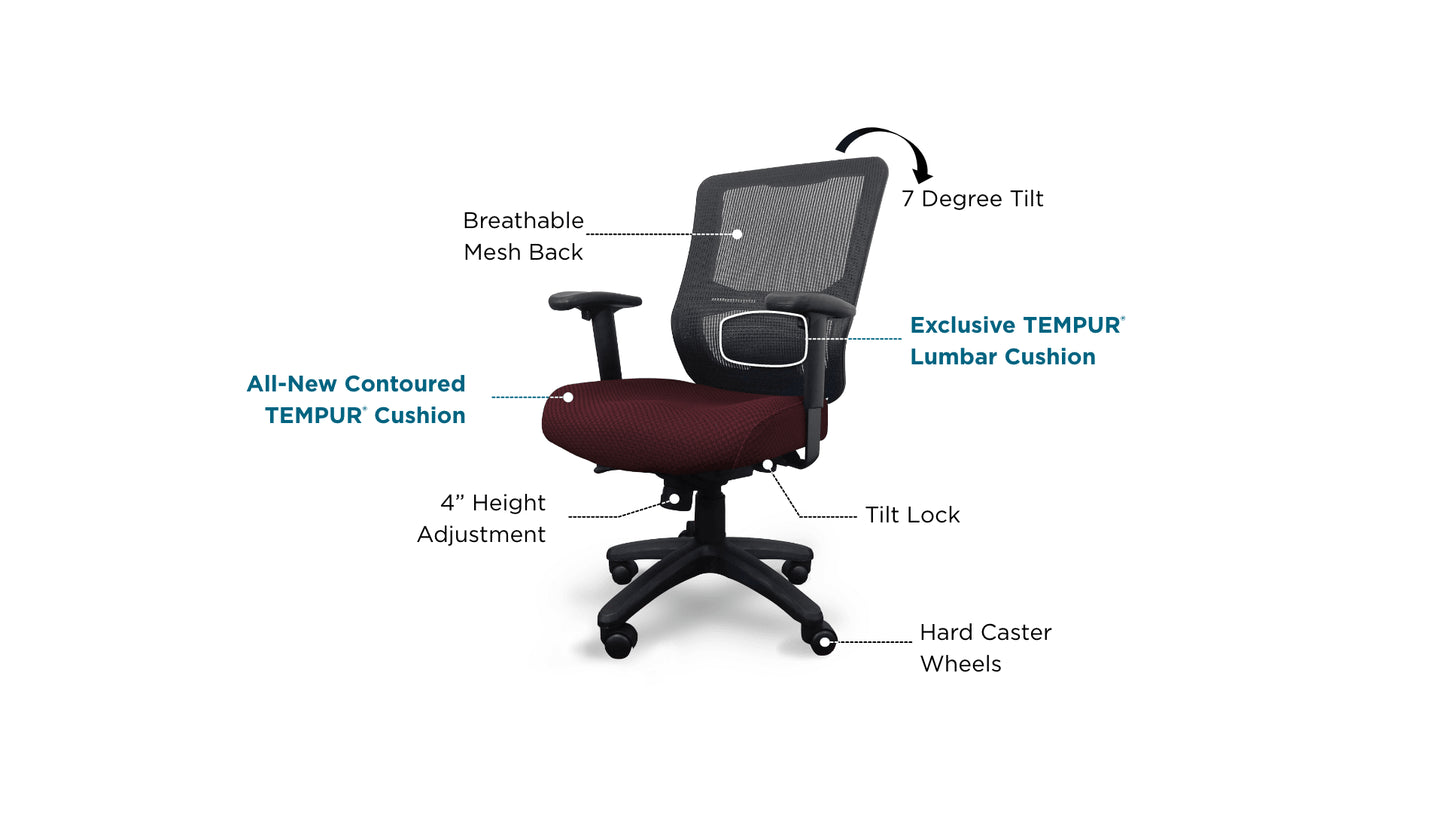TEMPUR-Lumbar Support™ Office Chair (Burgundy)