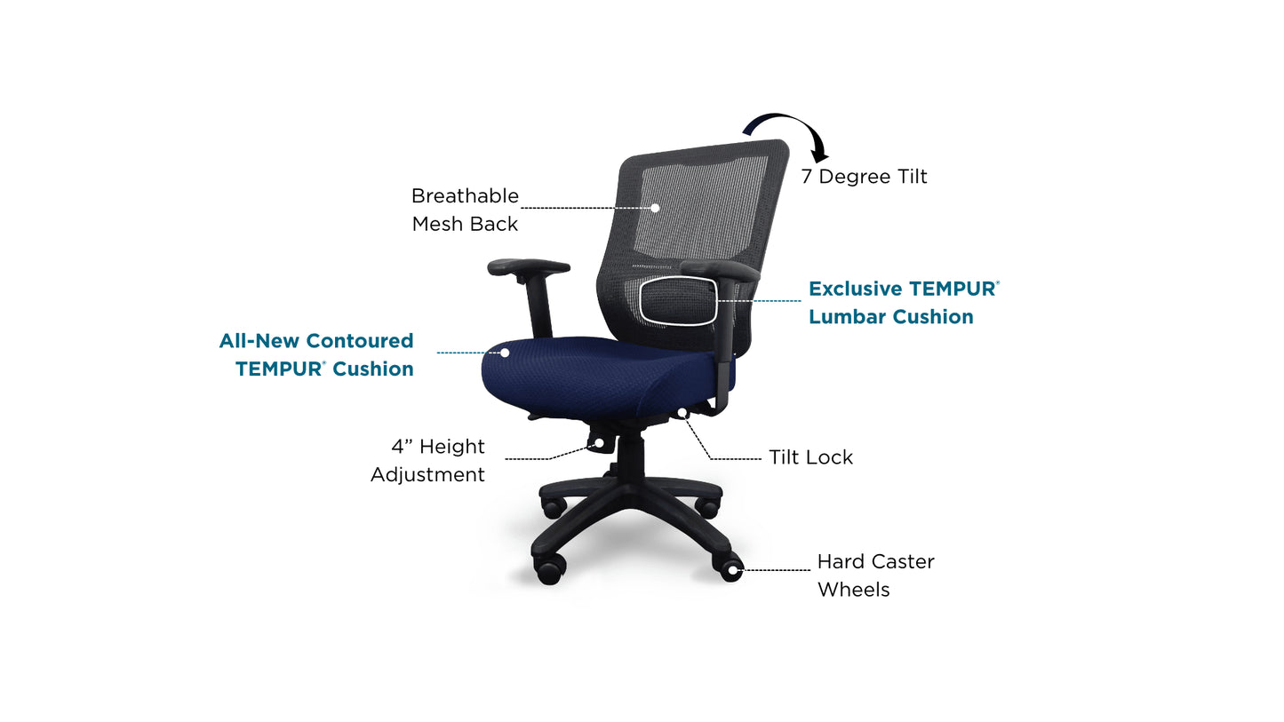 TEMPUR-Lumbar Support™ Office Chair (Navy)