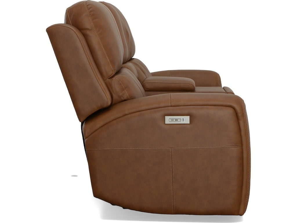 Linden Power Reclining Loveseat with Console and Power Headrests and Lumbar